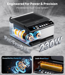 DualCore CVS101 Commercial Full-Automatic Chamber Vacuum Sealer with Dual Vacuum Zones