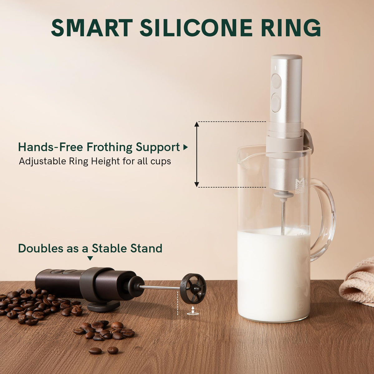 Rechargeable Handheld Milk Frother with Travel Case